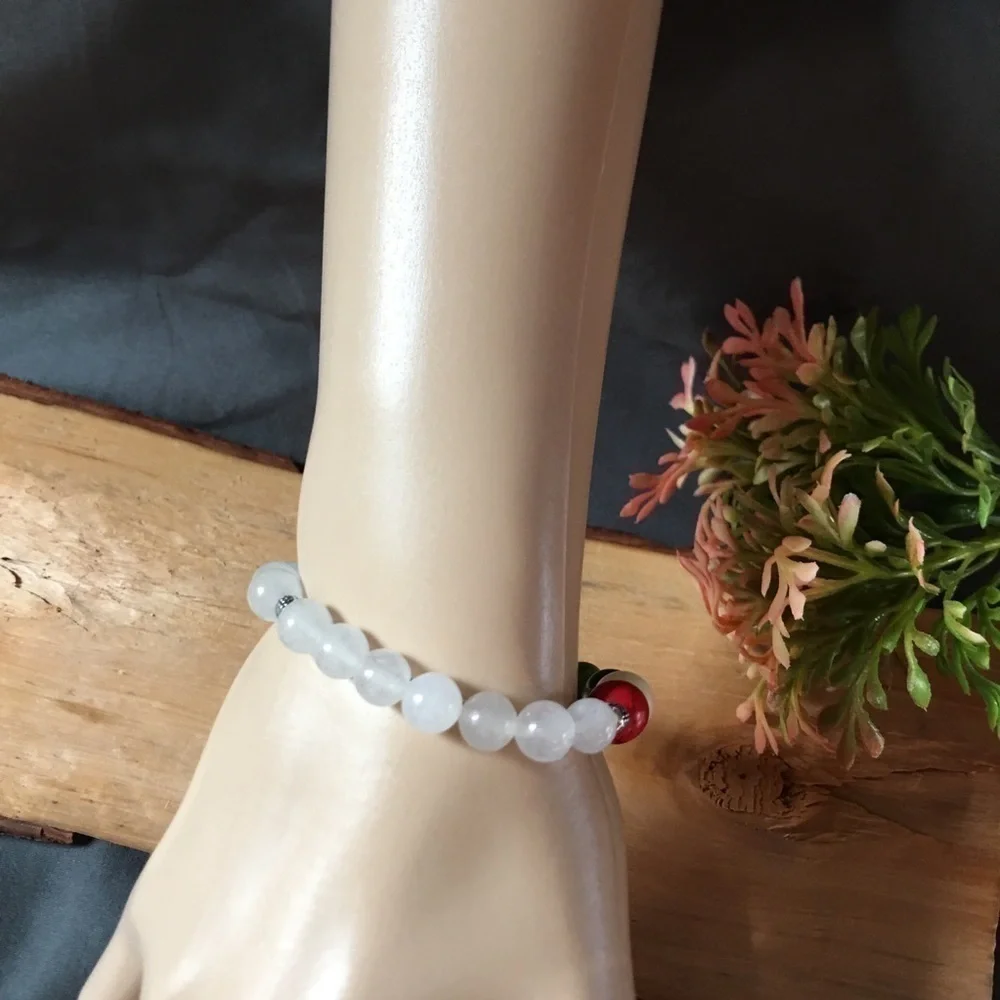 Genuine Chakra stones and quartzite beaded bracelet
